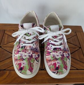 Vans Women's Floral Sneakers - White and Pink